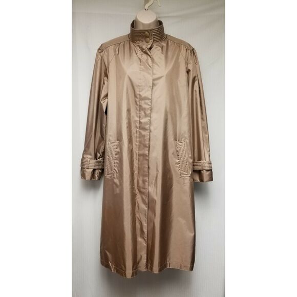 VINTAGE ALEXANDRA LEIGH BY R.D. Trench Coat/Belt Color Beige Size 10 - Picture 4 of 11